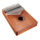 17 Keys Wood Kalimba Mahogany Thumb Piano Finger Percussion With Tuning Hammer