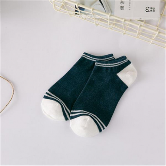 1Pair Women Cotton Stripe Socks Girls Cute Patchwork Invisible Boat Socks