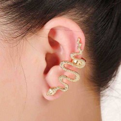 1Pc Exaggerate Snake Left Right Ear Cuff Zinc Alloy Silver Gold Earrings