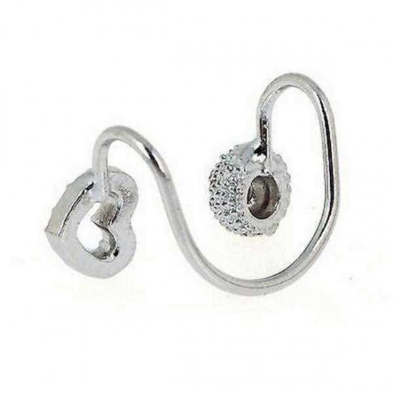 1pc Crystal Hollow Heart Round Earring Clip Ear Cuff For Women