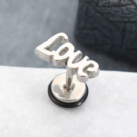 1pc Love Letters Words Punk Titanium Steel Trendy Earring Female Male Jewelry