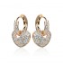 24K Gold and Platinum Plated Micro Inlay Zircon Shiny Heart Pendant Hoop Earrings Jewelry for Women