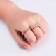 2PCS Trendy Zircon Ring Set Gold Plated Fine Copper Eco Friendly Anallergic Accessories