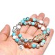 2PCS Vintage Colorful Beads Bracelet Natural Stone Two layers Set Charming Bracelets for Women