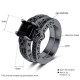 2Pcs/set Classic Engagement Ring Gun Black Zirconia Heart Ring Sets for Women