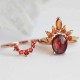 3 Pcs/set Stylish Women Stackable Rings Ruby Crystal Flower Charm Bohemian Ring Sets for Women