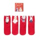 4 Pair Women Christmas Cotton Cute Cartoon Gift Socks Winter Tube Floor Sock wiht Box