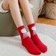 4 Pair Women Christmas Cotton Cute Cartoon Gift Socks Winter Tube Floor Sock wiht Box