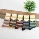 5 Pairs Women Cotton Socks Harajuku Style Stripe Gird Deer Pattern Elastic Mid Calf Hosiery