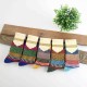 5 Pairs Women Cotton Socks Harajuku Style Stripe Gird Deer Pattern Elastic Mid Calf Hosiery