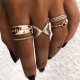 5 Pcs Bohemian Finger Rings Set Round Geometric Ring Fashion Jewelry for Women