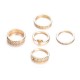 5 Pcs/ Set Bohemian Rhinestone Crystal Rings Heart Moon Fashion Ring