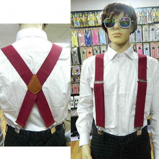 5cm*125cm Plus Size Clip-on Suspenders Four Clips  Adjustable Braces  Oversize Braces Belt