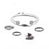 6 PCS of Arrow Rings Feather Chain Crystal Bracelets Jewelry Set