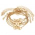 6 Pcs/Set Trendy Heart Shape Lucky Chain Love Gold Color Anklet Jewelry for Women