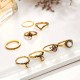 8 Pcs Women Trendy Gift Ring Set Vintage Crystal Geometric Gem Casual Knuckle Rings