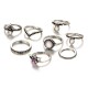 8 Pcs Women Trendy Gift Ring Set Vintage Crystal Geometric Gem Casual Knuckle Rings