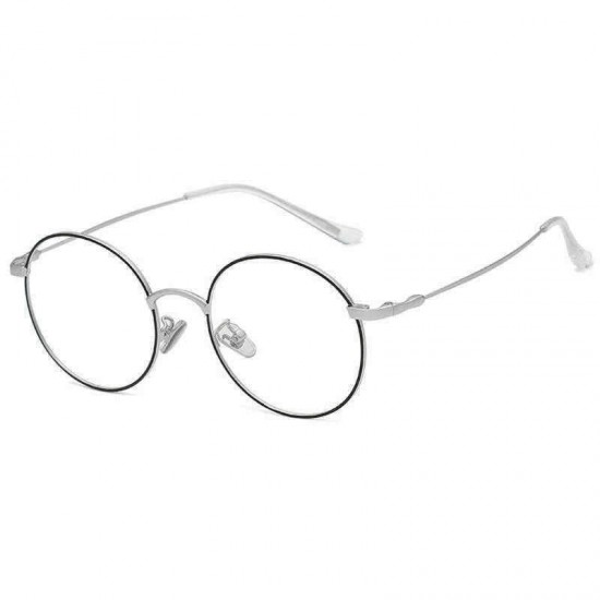 Bendable Blue Light Blocking Optical Eyeglasses Round Metal Frame Computer Reading Glasses