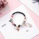 Bohemia Sweet Glass Beaded Bracelet Charm Bangles Deer Flower Diamond Pendant Hand Chain for Women