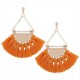 Bohemia Women's Alloy Earrings Four Colors Retro Sector Tassel Earring