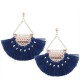 Bohemia Women's Alloy Earrings Four Colors Retro Sector Tassel Earring