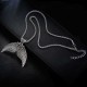 Bohemian Antique Silver Mermaid Tail Pendant Necklace for Women Vintage Beach Party Jewelry Gift