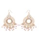 Bohemian Colorful Women's Bead Tassel Drop Earrings Ethnic Big Disc Dangle Earrings for Women