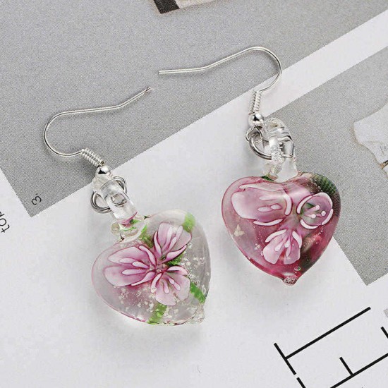 Bohemian Creative Luminous Ethnic Jewelry Earrings Flower Pattern Heart Dangle Earring for Women