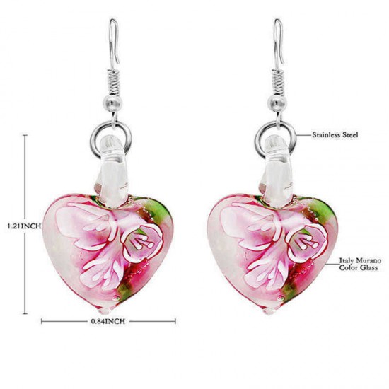 Bohemian Creative Luminous Ethnic Jewelry Earrings Flower Pattern Heart Dangle Earring for Women