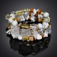 Bohemian Crushed Stone Bracelet Multi Layer Beaded Bracelet Mix Color Crystal Women Bracelet