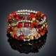 Bohemian Crushed Stone Bracelet Multi Layer Beaded Bracelet Mix Color Crystal Women Bracelet