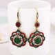 Bohemian Diamond Flower Ear Drop Ethnic Style Rhinestone Ear Drop Earring For Women