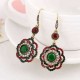 Bohemian Diamond Flower Ear Drop Ethnic Style Rhinestone Ear Drop Earring For Women