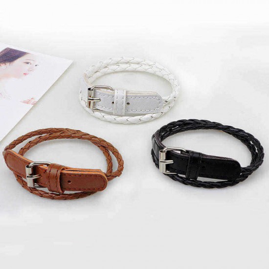 Bohemian Double Layer Leather Bracelet For Women With Button Fashion Bracelet