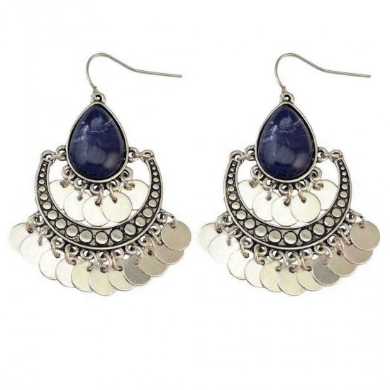 Bohemian Drop Earrings Gemstone Alloy Tassels Geometry Drop Earring For Women