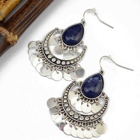 Bohemian Drop Earrings Gemstone Alloy Tassels Geometry Drop Earring For Women