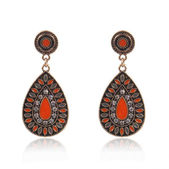 Bohemian Ear Drop Earring Oval Geometric Colorful Earrings For Women