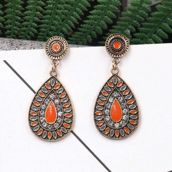 Bohemian Ear Drop Earring Oval Geometric Colorful Earrings For Women