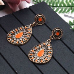 Bohemian Ear Drop Earring Oval Geometric Colorful Earrings For Women