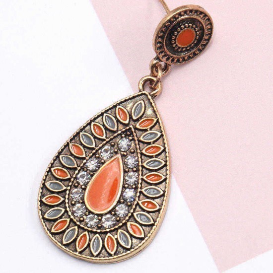 Bohemian Ear Drop Earring Oval Geometric Colorful Earrings For Women