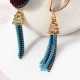 Bohemian Earrings Luxury Gold Plated Flower Charm Tassel Pendant Ear Drop Boho Jewelry for Women