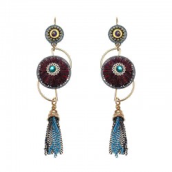 Bohemian Earrings Luxury Gold Plated Flower Charm Tassel Pendant Ear Drop Boho Jewelry for Women