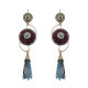 Bohemian Earrings Luxury Gold Plated Flower Charm Tassel Pendant Ear Drop Boho Jewelry for Women