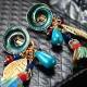 Bohemian Earrings Rainbow Tassel Leaf Pendant Conch Charm Exquisite Gold Plated Boho for Women