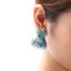 Bohemian Ethnic Style Feather Earrings 14K Gold Plated Bird Charm Gemstone Eardrop Gift for Women