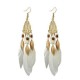 Bohemian Feather Drop Earrings Long-Style Tassels Earring Retro Women Ear Drop