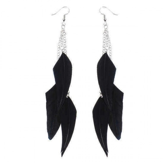 Bohemian Feather Tassels Ear Drop Boho Colorful Earrings for Women