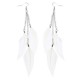 Bohemian Feather Tassels Ear Drop Boho Colorful Earrings for Women