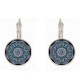 Bohemian Flower Drop Earring Ethnic Earrings Purple Flower Print Earrings for Women