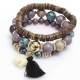 Bohemian Multi-Layer Wooden Tassels Bracelet Cutely Elephant Beaded Bracelet